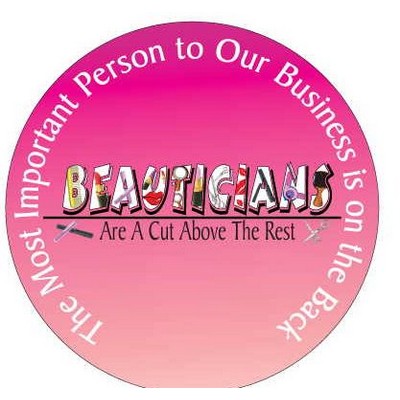 Beautician Slogan Photo Hand Mirror (2½" Diameter)