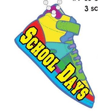 School Days Shoe Promotional Key Chain w/ Black Back (3 Square Inch)