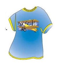 Yellow Bi-Plane T-Shirt Lapel Pin