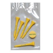 Value Poly Bag Pack w/ Five 2 1/8" Golf Tees & 1 golf ball Marker