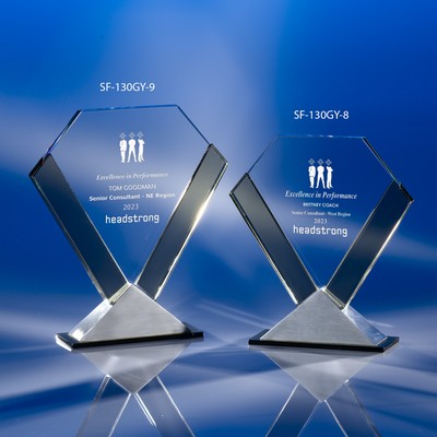The Perfection Glass Award with Grey Trims (8"H)