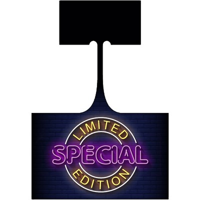 .010 White Gloss Plastic Shelf Dangler, 2.44"x3.88" Rectangle, Full Color