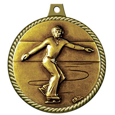 Stock Medal w/ Rope Border (Figure Skating Male) 2 1/4"