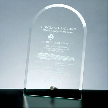 Beveled Arch Award w/Aluminum Pole (Screened)