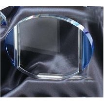 Cool Blue Crystal Oval Award