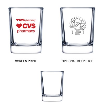 2.5 oz Shooter Selection Square Shot Glass (Screen Printed)