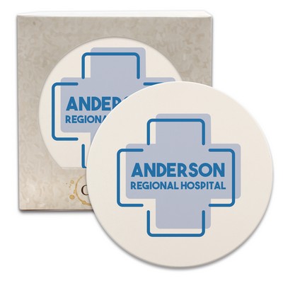 CoasterStone Round Absorbent Stone Coaster - Single (4 1/4")