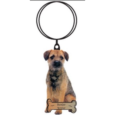 Border Terrier Keychain w/Mirrored Back (10 Square Inch)