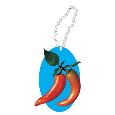Chili Pepper Promotional Line Key Chain w/ Black Back (10 Square Inch)