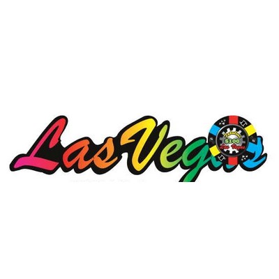 Las Vegas w/ Poker Chip Maxi Magnet (2 Square Inch)
