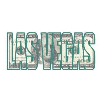 Las Vegas Block Letter $100 Bill Magnet w/ Strip Magnet (10 Square Inch)