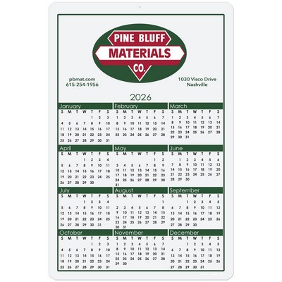 Year at a Glance Calendar Cards (12"x 18")