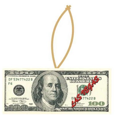 Las Vegas $100 Bill Ornament w/ Clear Mirrored Back (10 Square Inch)