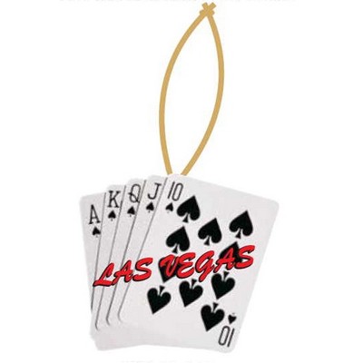 Spades Royal Flush Ornament w/ Clear Mirror Back (3 Square Inch)