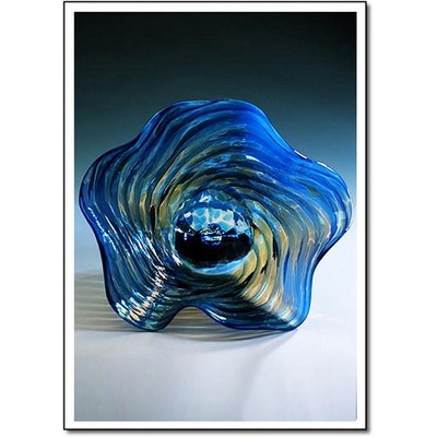Whirlpool Art Glass Bowl w/ Marble Base (6.5"x5")