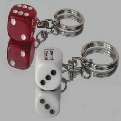 5/8" Custom Red Dice Key Chain