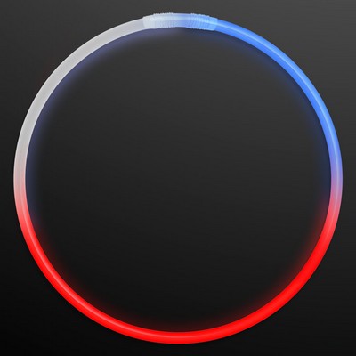 22" Tri-Color Glow Necklace, Red/White/Blue - BLANK