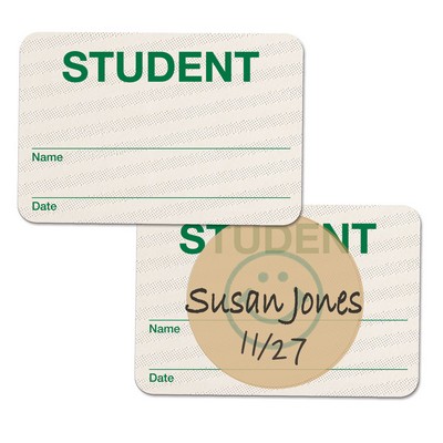 TEMPbadge™ Hand-writable Expiring School Badge Backs, STUDENT