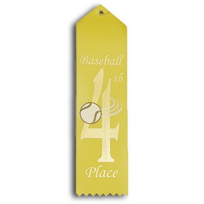 Stock Baseball Event Ribbon - 4th Place