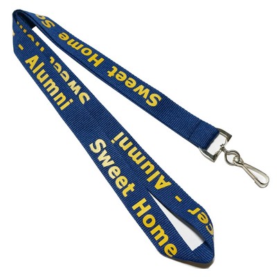 1/2" Navy Blue Polyester Lanyard (12 mm)