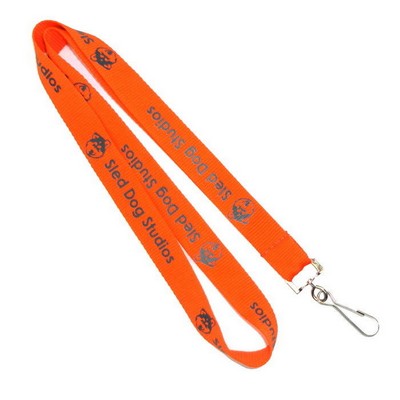 1/2" Orange Polyester Lanyard (12 mm)