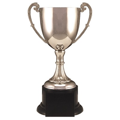 Nickel Plated Loving Cup Trophy 10 3/4" H