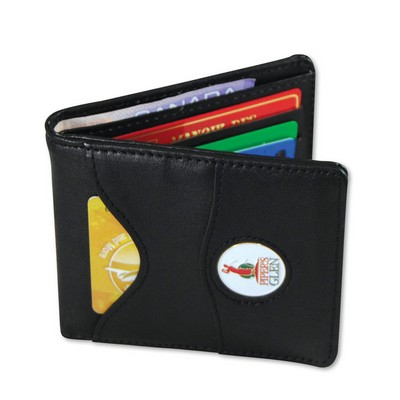 Leather Billfold with Enamelled Coin