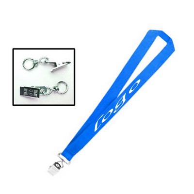 Polyester Lanyard with Metal Bulldog Clip