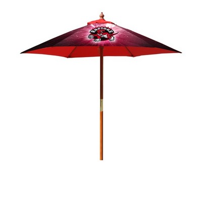 Round Fiberglass Umbrella with 6 Ribs, Dye-Sublimation, Full Bleed 7'