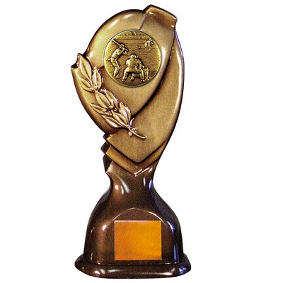 Stock Classic 10" Trophy with 2" Baseball Coin and Engraving Plate