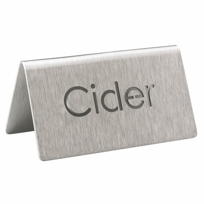 Laser Cut Stainless Steel ID Table Tent (Cider)