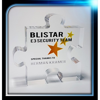 Custom Acrylic Puzzle Piece Award (4"x 4"x1")