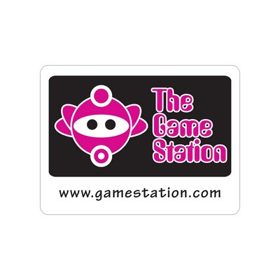 Rectangle Sticker | Round Corners | 3" x 4"| White Static | Static Back | Screen