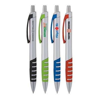 Apex Silver Plunge-Action Ballpoint Pen