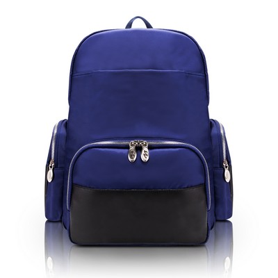 CUMBERLAND | 17" Navy Nylon Dual-Compartment Laptop Backpack | McKleinUSA