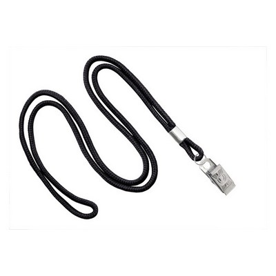 1/8" Blank Lanyard w/Bulldog Clip (Black)