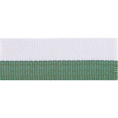 Green/White Neck Ribbon w/Snap Clip (7/8")