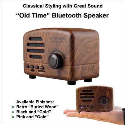 Old Time Bluetooth Speaker - Retro "Burled Wood"