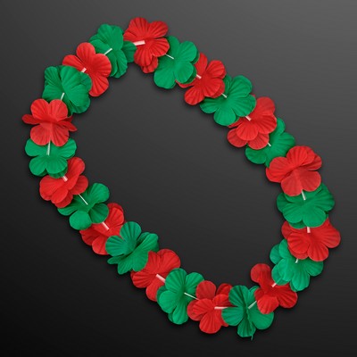 Green & Red Flower Leis (Non-Light Up) - BLANK