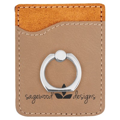 Leatherette Phone Wallet with Ring