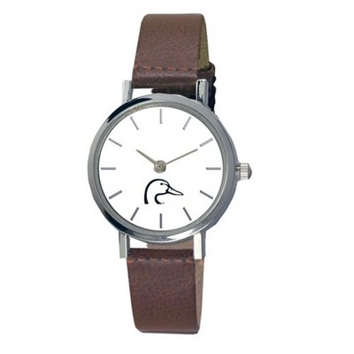 Ladies' Plexus Silver Leather Strap