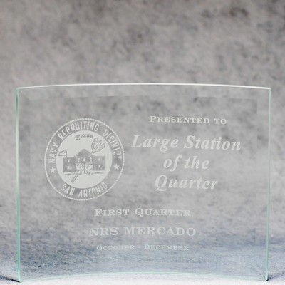 Jade Glass Crescent Award - 10"x7"