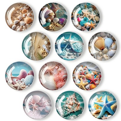 Crystal Glass Fridge Magnet 2" Diameter
