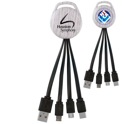 White Wood Vivid 3-in-1 Charging Cable