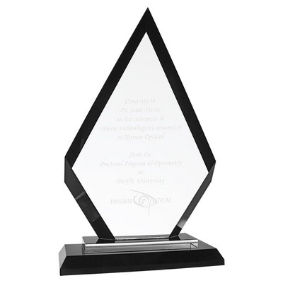 9" Diamond Black Regal Glass