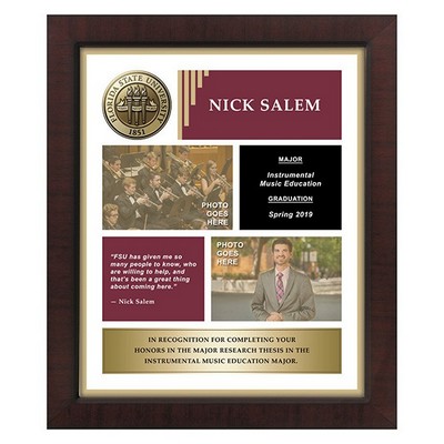 11" x 14" Custom Printing - Mahogany Wood Frame