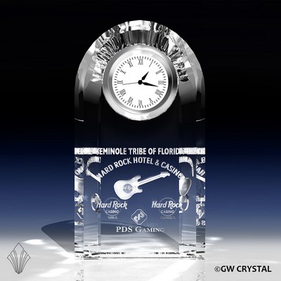 Tower Crystal Clock (4" x 2 3/8" x 1 5/8")