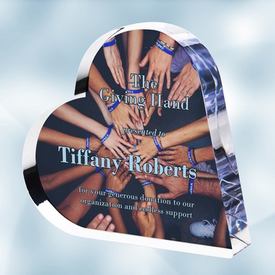 Color Photo Imprinted Acrylic Heart Keepsake (S)