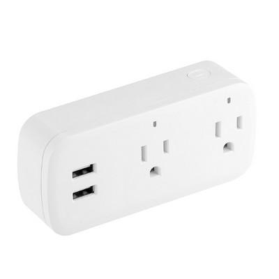 Smart Socket 2-Outlet Power Converter With 2 USB Port