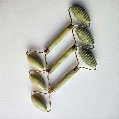 Natural Real Authentic Jade Gua Sha Tools with Gear Roll